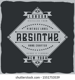 Vintage label design with lettering composition on dark background. T-shirt design. 