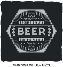 Vintage label design with lettering composition on dark background. T-shirt design. 