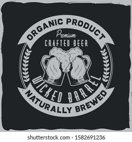 Vintage label design with lettering composition on dark background. T-shirt design.