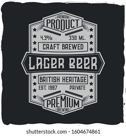 Vintage label design with lettering composition on dark background. T-shirt design.