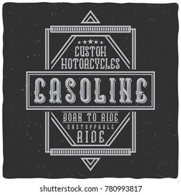 Vintage label design with lettering composition on dark background. T-shirt design.