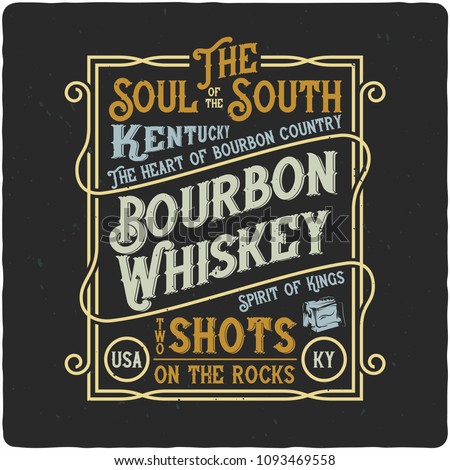 Vintage label design with lettering composition on dark background. T-shirt design.