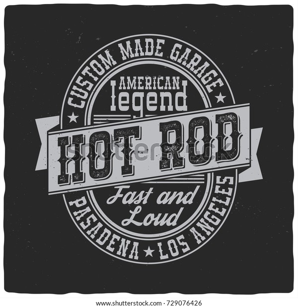 Vintage label design with lettering composition\
on dark background. T-shirt\
design.