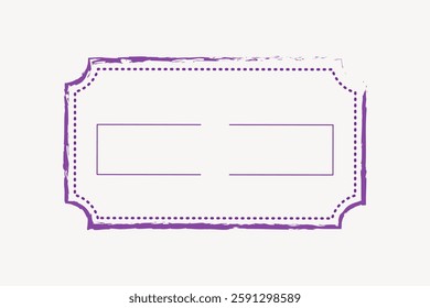 Vintage label design with purple border. Decorative label with ornate purple edges. Perfect for vintage-themed projects. Elegant label with purple details. Frame vector with copy space.