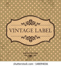 Vintage Label Design with Retro Background