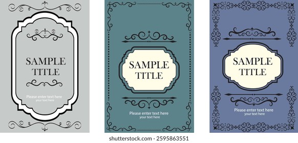 Vintage label design set, with an example of your text and Design elements for packaging design and invitations. Vector ornament and Frames and Borders Vector Illustration.