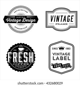 Burger Logo Set Vintage Element Vector Stock Vector (Royalty Free ...