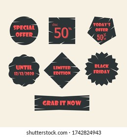vintage label discount icon pack