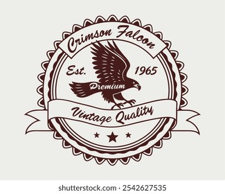 Vintage label with eagle. Vector illustration. EPS10.
