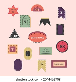 Vintage label and element set. Simple element set. Dialogue text. Comic bubble. Set. Element. Speech text. Vintage speech text. Vintage bubble. 