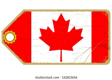 Vintage label with the flag of  Canada