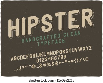 Vintage label font with 3d extrude effect.