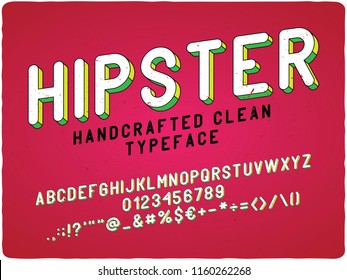 Vintage label font with 3d extrude effect.