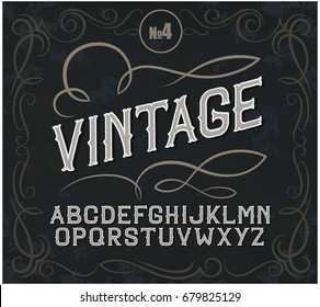 Vintage label font. Alcohol label style.