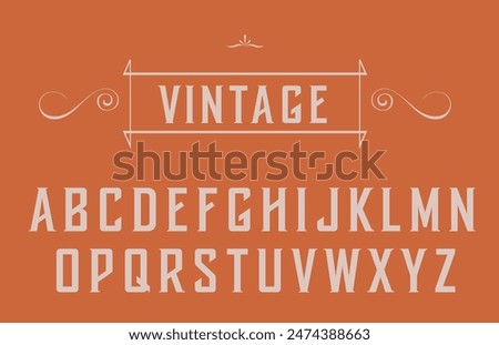 Vintage label font named Asgaard. Strong typeface with capital and small letters and numbers for any your design like posters, t-shirts, logo, labels etc. Vector.