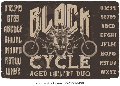 Vintage label font named Black Cycle. Original typeface for any your design like posters, t-shirts, logo, labels etc.