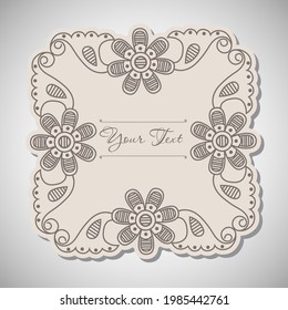 Vintage label frame art-deco vector image. Vector damask vintage baroque scroll ornament swirl. Victorian monogram heraldic shield swirl.Retro floral leaf pattern border foliage antique  acanthus.
