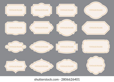 Vintage Label Frame Collection Flat Design Badge Set