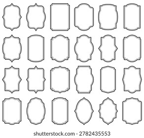 Vintage Label Frame Collection Set, Elegant Banner Template, Decorative Label Frames