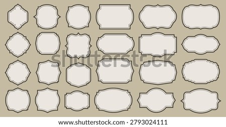 Vintage Label Frame Collection Set, Elegant Banner Template , Decorative Label Frames