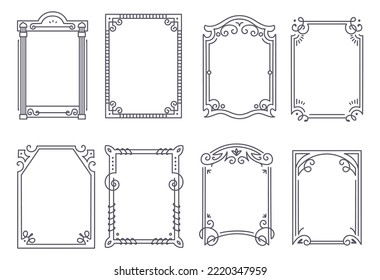 Vintage Label Frame Design Collection, suitable for wedding and bottle label design