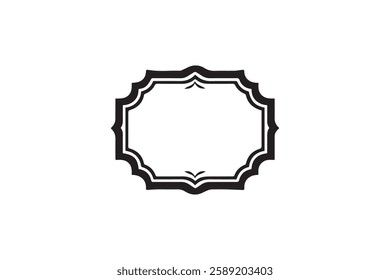 Vintage label frame icon vector silhouette isolated in white background