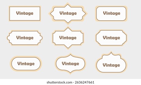 Vintage Label Frame Set with Retro Border Design