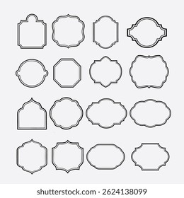 Conjunto de Vector de marco y etiqueta de Antiguas 