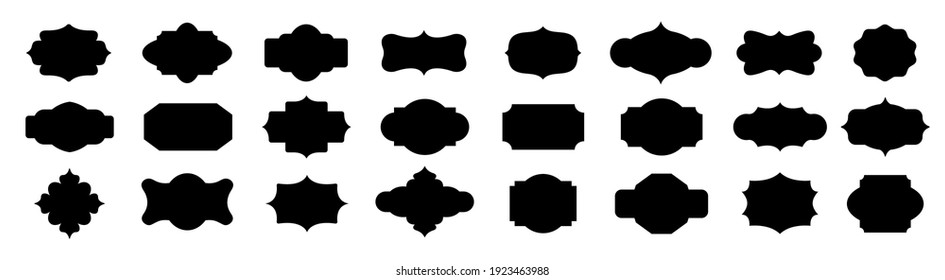 Vintage label frames. Isolated on white. Shapes for design