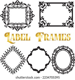 Vintage label frames are perfect for adding a bit of elegance to any wedding or other event. This frame clipart features various types of vintage-style labels in different shapes.