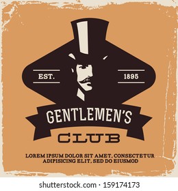 vintage label with gentleman (T-Shirt Print)