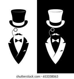 Vintage label gentlemen club. Hipster logo. Vector illustration.