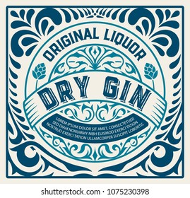 Vintage Label with Gin design