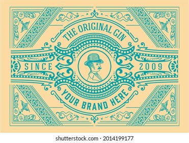 Vintage Label with Gin design