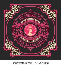 Vintage Label with Gin design