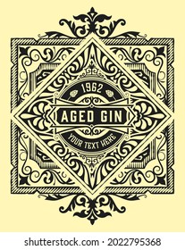 Vintage Label with Gin design