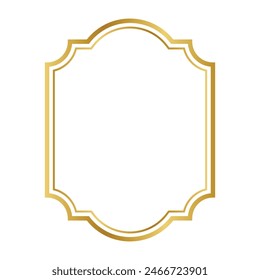 vintage label gold frame line.