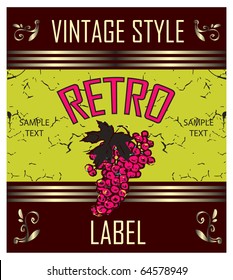 Vintage Label Grape Variant of design of a label for wine