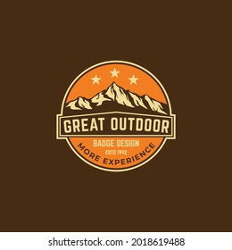 Vintage label great outdoor badge design classic retro vintage patch sticker illustration