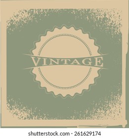 Vintage label with grunge frame.. Vector design elements.