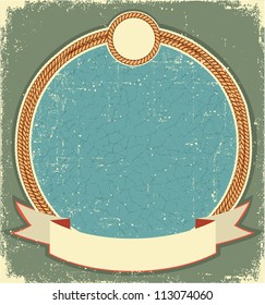 Vintage label illustration for text with rope frame