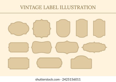 Vintage Label Illustration Vector Set