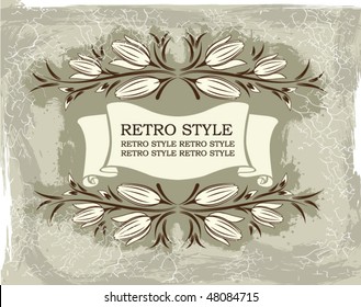 Vintage label with the the lily
