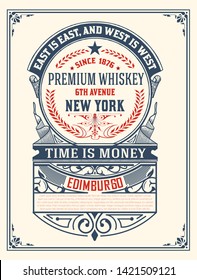 Vintage Label For Liquor Design