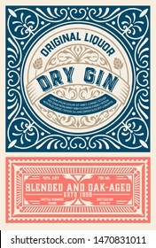 Vintage label for liquor design