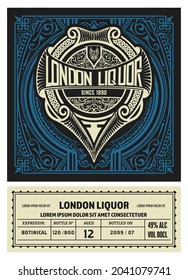 Vintage label for liquor design