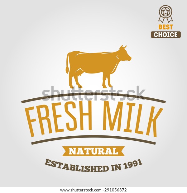 Vintage Label Logo Emblem Template Milk Stock Vector (Royalty Free ...