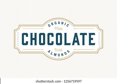 Vintage Label & Logo Type Template with Engraving Pattern