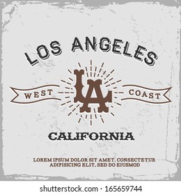 vintage label with Los Angeles monogram (T-Shirt Print)