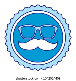 vintage label mustache glasses hipster